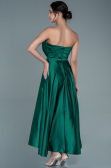Midi Emerald Green Satin Evening Dress ABK1508