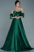 Long Emerald Green Satin Evening Dress ABU2614
