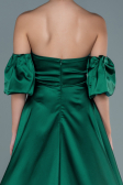 Long Emerald Green Satin Evening Dress ABU2614