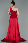 Long Red Satin Evening Dress ABU2933