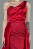 Long Red Satin Evening Dress ABU2933