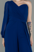 Long Sax Blue Chiffon Invitation Dress ABT078