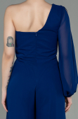Long Sax Blue Chiffon Invitation Dress ABT078