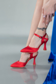 Red Satin Evening Shoe AB1086