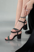 Black Satin Evening Shoe ABS1104