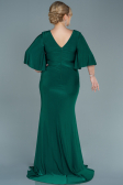 Long Emerald Green Satin Plus Size Evening Dress ABU2646
