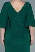 Long Emerald Green Satin Plus Size Evening Dress ABU2646