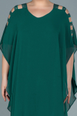 Emerald Green Chiffon Plus Size Evening Dress ABT080