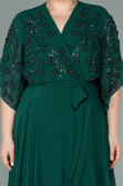 Emerald Green Long Chiffon Plus Size Evening Dress ABU2071