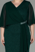 Long Emerald Green Plus Size Evening Dress ABU2857