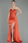Long Orange Satin Prom Gown ABU2965