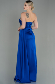 Long Sax Blue Satin Prom Gown ABU2965