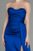 Long Sax Blue Satin Prom Gown ABU2965