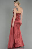 Long Light Brown Satin Prom Gown ABU2965