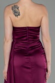Long Cherry Colored Satin Prom Gown ABU2965