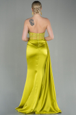Pistachio Green Long Satin Evening Dress ABU2127