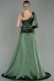 Oil Green Long Satin Evening Dress ABU2610
