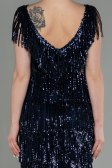 Short Navy Blue Scaly Invitation Dress ABK1674