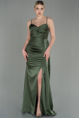 Olive Drab Long Satin Mermaid Evening Dress ABU1894