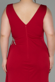 Long Red Plus Size Evening Dress ABU2934