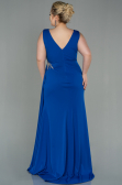 Long Sax Blue Plus Size Evening Dress ABU2934