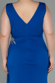 Long Sax Blue Plus Size Evening Dress ABU2934