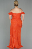 Long Orange Scaly Plus Size Evening Dress ABU2973