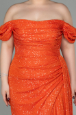 Long Orange Scaly Plus Size Evening Dress ABU2973