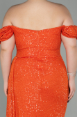 Long Orange Scaly Plus Size Evening Dress ABU2973