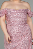 Long Powder Color Scaly Plus Size Evening Dress ABU2973