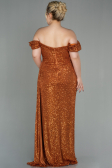 Long Light Brown Scaly Plus Size Evening Dress ABU2973