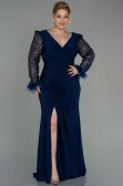 Long Navy Blue Oversized Evening Dress ABU2976