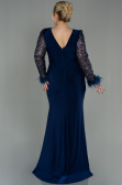 Long Navy Blue Oversized Evening Dress ABU2976