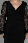Long Black Oversized Evening Dress ABU2976