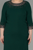 Emerald Green Midi Plus Size Evening Dress ABK1622