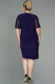 Short Purple Chiffon Plus Size Evening Dress ABK1299