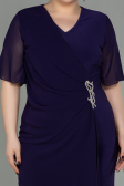 Short Purple Chiffon Plus Size Evening Dress ABK1299