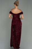 Long Burgundy Scaly Evening Dress ABU2987