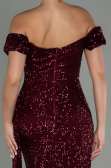 Long Burgundy Scaly Evening Dress ABU2987