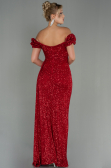 Long Red Scaly Evening Dress ABU2987