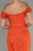 Long Orange Scaly Evening Dress ABU2987