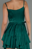 Short Emerald Green Satin Invitation Dress ABK1691