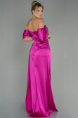 Fuchsia Long Satin Evening Dress ABU2661