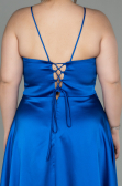 Long Sax Blue Satin Oversized Evening Dress ABU3020