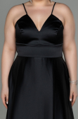 Long Black Satin Oversized Evening Dress ABU3020