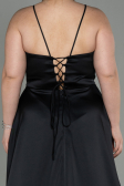 Long Black Satin Oversized Evening Dress ABU3020