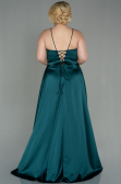 Long Emerald Green Satin Oversized Evening Dress ABU3020