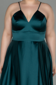 Long Emerald Green Satin Oversized Evening Dress ABU3020