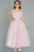 Long Powder Color Girl Dress ABU3032