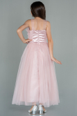 Long Powder Color Girl Dress ABU3032